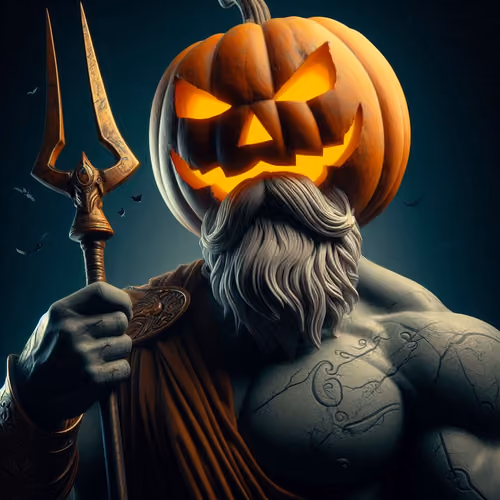 Zeus in Halloween style