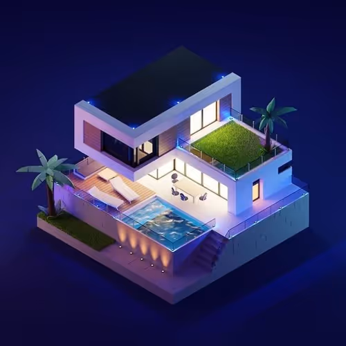 Night NFT Of Pixel House - Mint Back