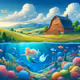 magical underwater kingdom with coral reefs, colorful fish, and mermaids swimming graceful