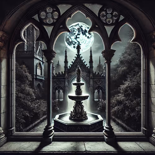 Gothic Fountain Night View