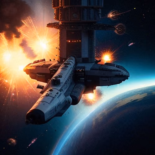 Celestial Clash: The Battle for the Station's Heart