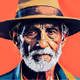Retro-Pop Elderly Man Portrait