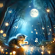 Moonlit Whimsy: The Kitten's Enchanted Play