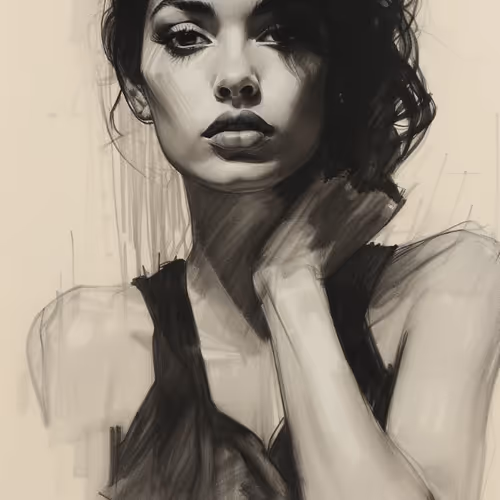 Rough charcoal sketch