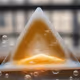 Triangle floating in a fireball in soap bubbles