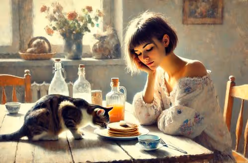 Girl & Cat