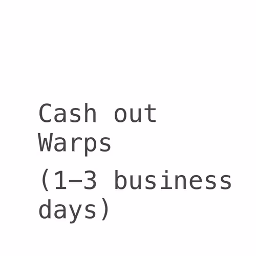 Cash out Warps to ETH