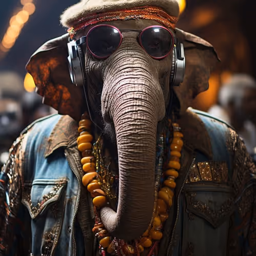 Elephant with glasses