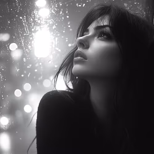 Play of light through rainy glass