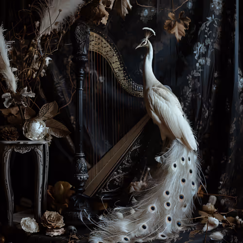 Peacock and Harp