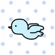 flying a happy blue bird