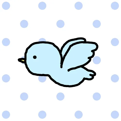 flying a happy blue bird