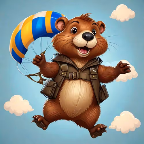 beaver is flying