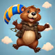 beaver is flying