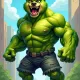 Cartoon hulk dog