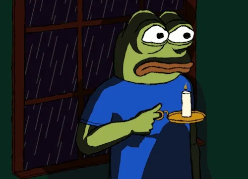 Pepe Afraid From Ghost