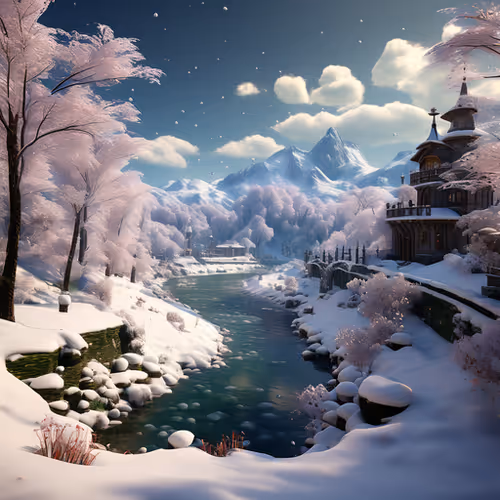 snowing world