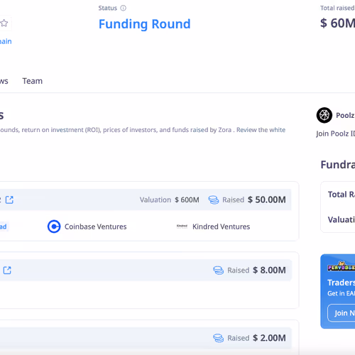 Zora 60m$ Funding Round