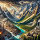 "Majestic Mountains vs. Technological Encroachment"