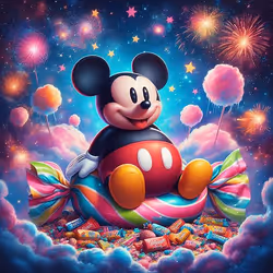 Mickey Mouse with a chubby belly