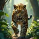 A ferocious leopard in the jungle