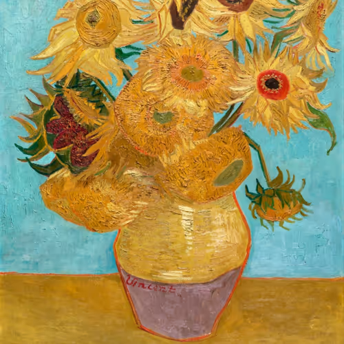 花瓶里的十二朵向日葵