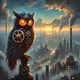 Steampunk Owl in the Technocity