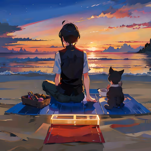 Sharing moment with my little friend