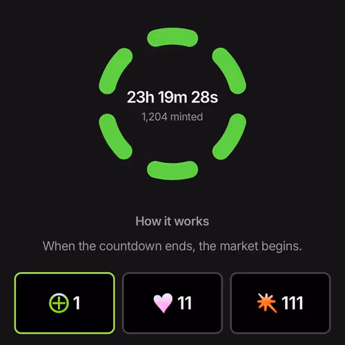 When the countdown ends, the market begins