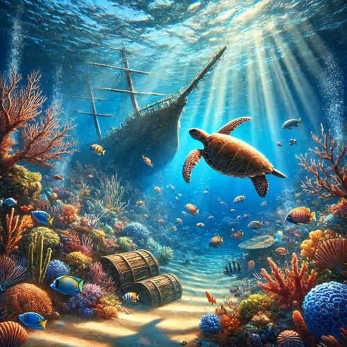 A magical underwater scene