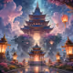 A fantasy world at the top of the clouds