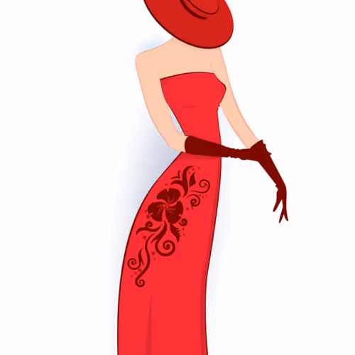 The lady in red