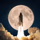 To the moon.