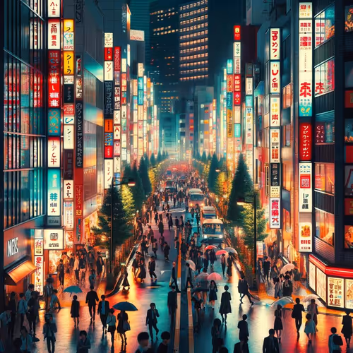 A bustling city street