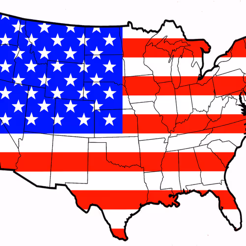 USA on the map