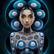 Woman - symmetrical circular patterns