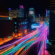 Neon Rails in the night city  AI