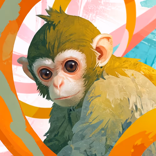 A portrait of a squirrel monkey