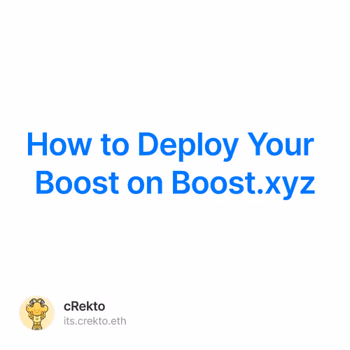 How to Deploy Your Boost on Boost.xyz