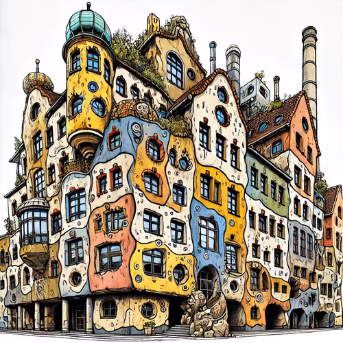 Harmony of Nature and Architecture by Hundertwasser