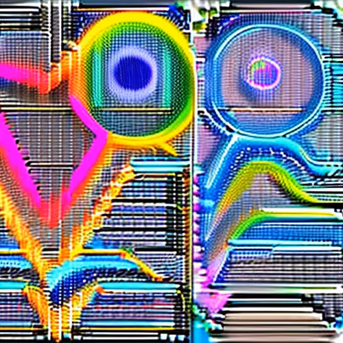 Neon colors melting together