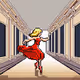 Lady in red