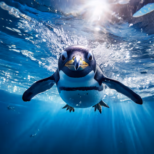 swimming penguin