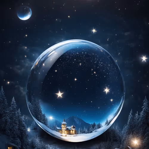 Mysterious Night with Starry Sky