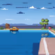 a car in a pool