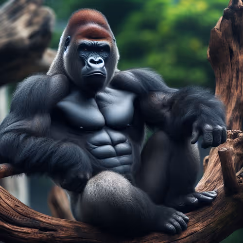gorilla with six pack