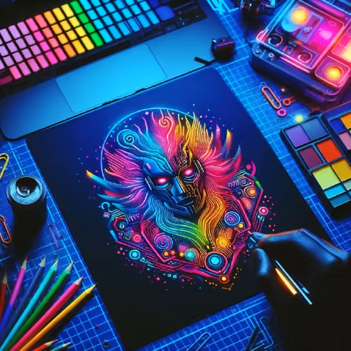 Journey to the cyberpunk world with neon colors