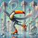 The Surreal Dance of the Toucan Among Frozen Roman Dreams