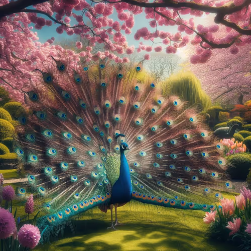 A majestic peacock