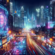 Futuristic urban glow.